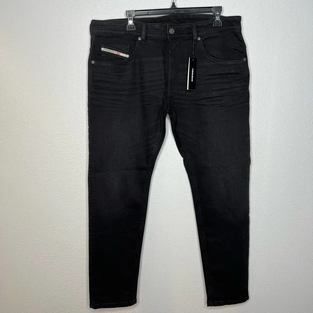 New Diesel Thommer Slim Fit Black Denim Jeans Mens size 36 x 30